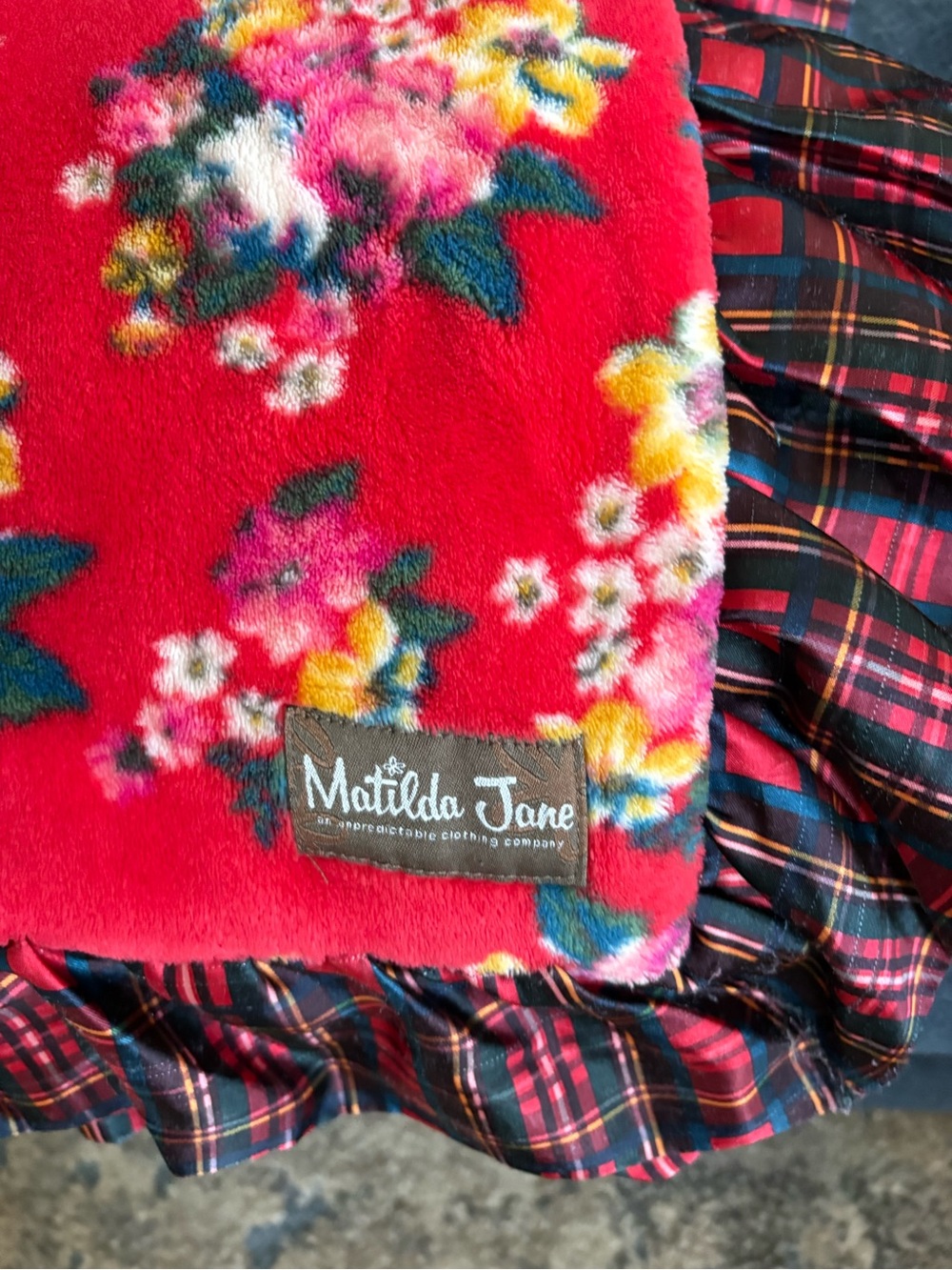Matilda Jane Wrap me Up Plush Red Floral blanket